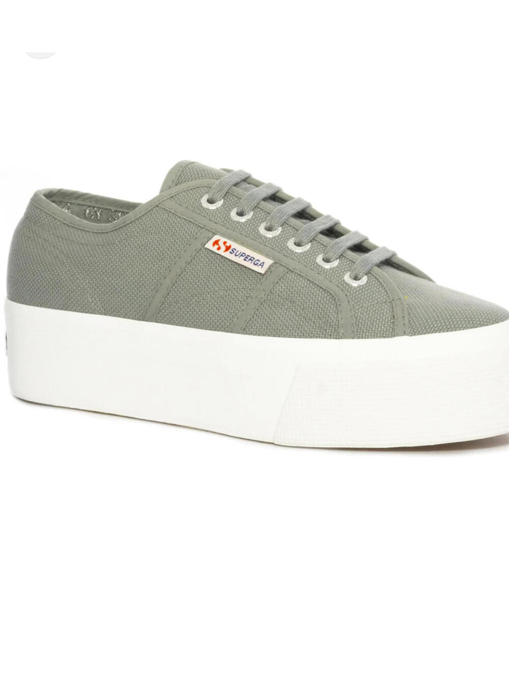 NWT SUPERGA Women's Grey Sage Platform Sneakers US Size 4.5